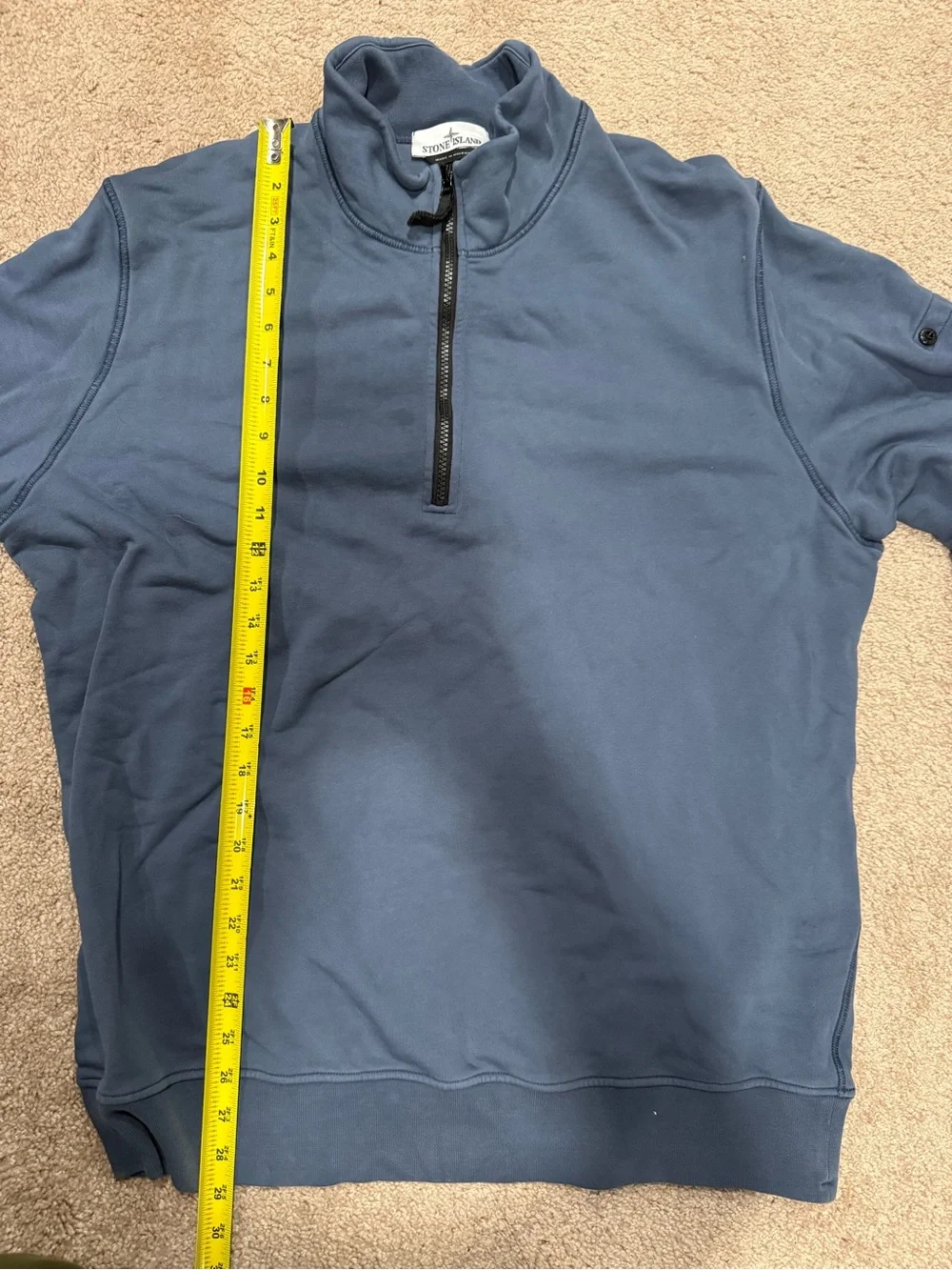 Stone Island Men's Slate Blue Half-Zip Pullover